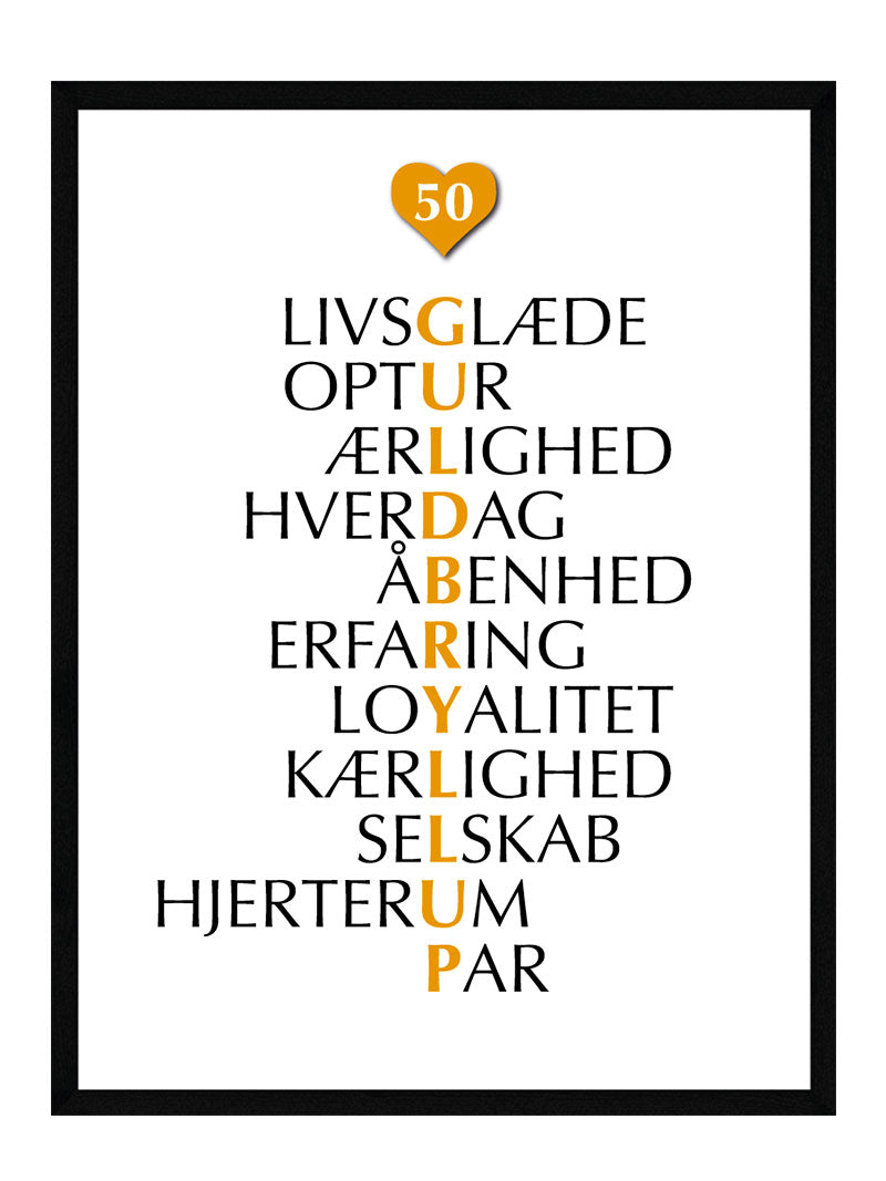 Guldbryllup Citat Plakat - Postersbyus Plakater