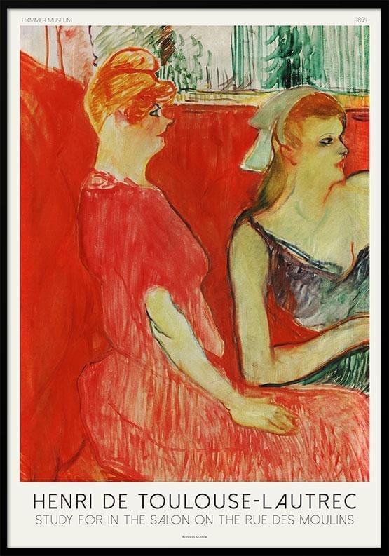 Henri Toulouse Lautrec Plakat Study For The Salon The Rue Des Moulins - Unikplakat.dk Plakater