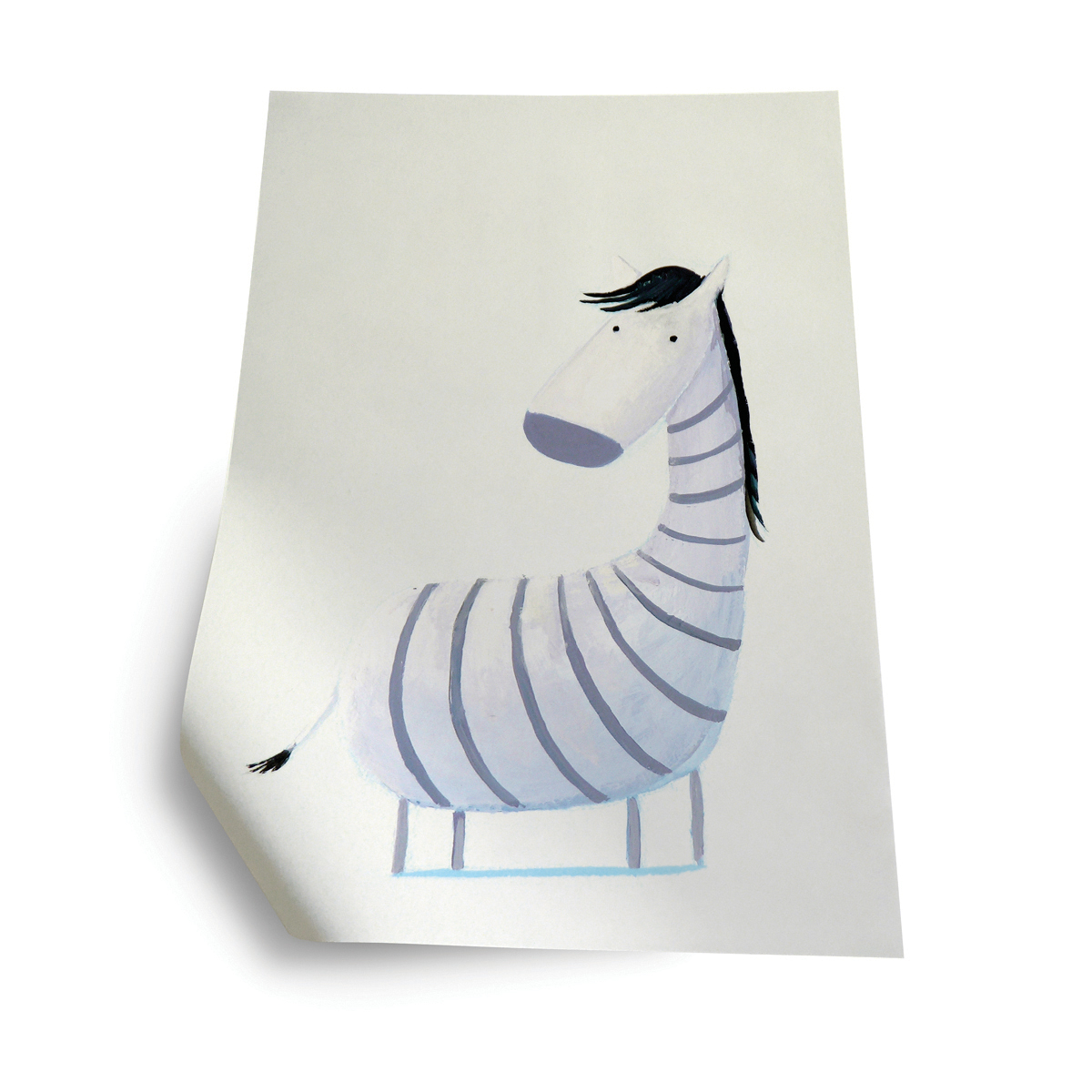 Stribet Hest Plakat 50x70 - Incado Plakater