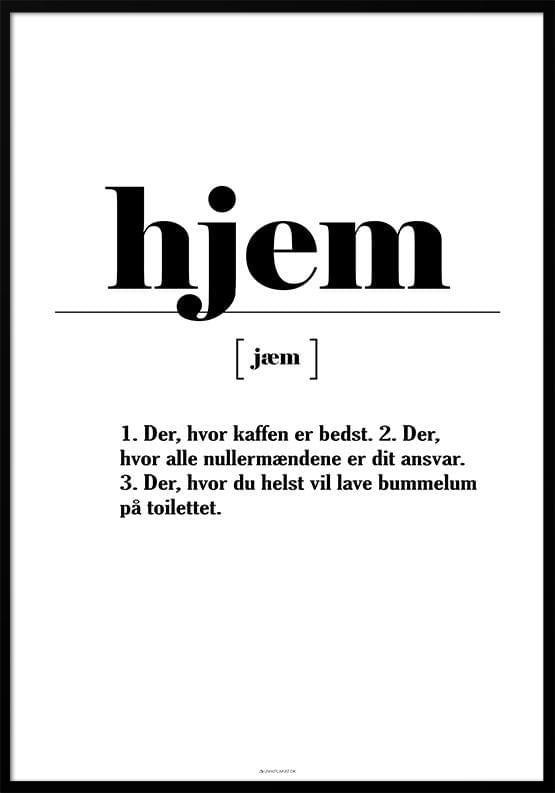 Plakat Med Sjov Definition Hjem - Unikplakat.dk Plakater