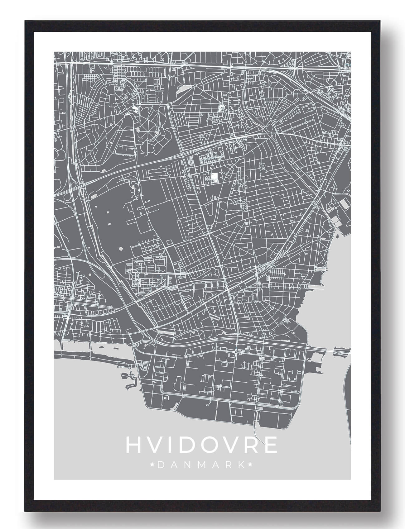 Hvid Ovre Plakat Grå - Plakatdyr.dk Plakater
