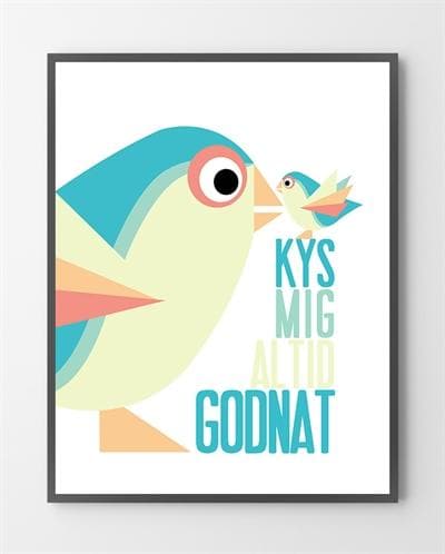 Plakat Illustrationer Pastel Kys 30x40 - Bylux Plakater