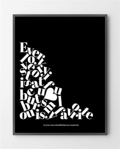 Grafisk Plakat Every Love Story 30x40 - Bylux Plakater