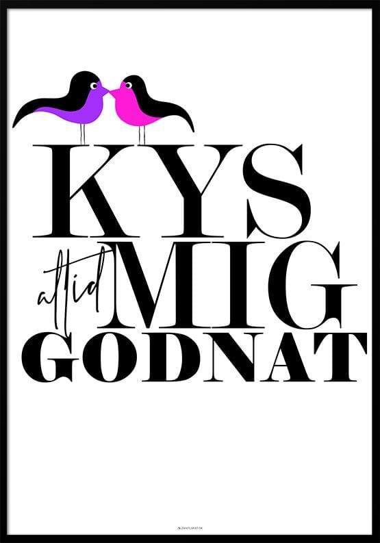 Kys Mig Godnat Birds Plakat - Unikplakat.dk Plakater