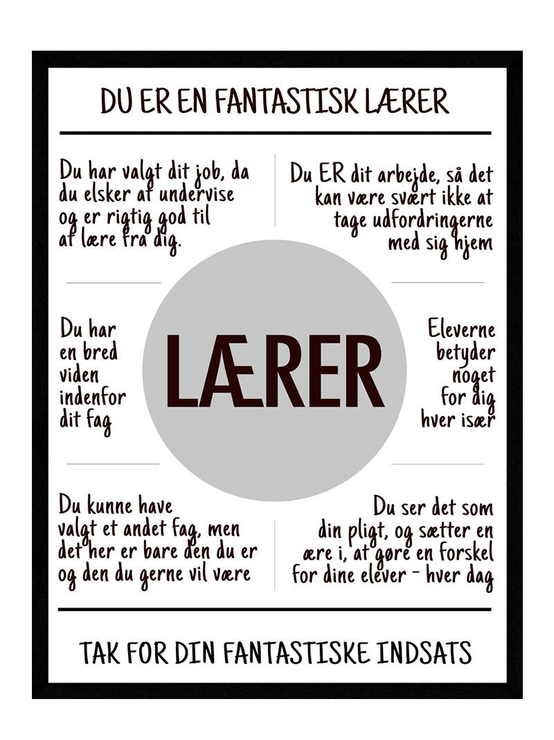 Lærer Plakat - Postersbyus Plakater