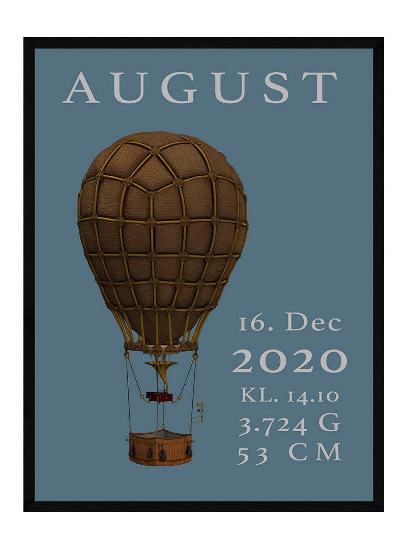 Luftballon Børneplakat Dreng - Postersbyus Plakater