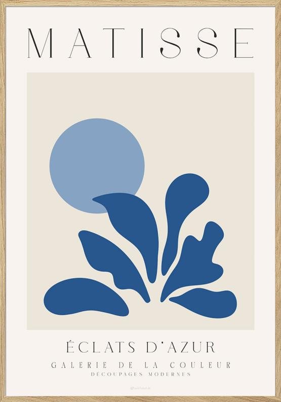 Matisse Plakat Blå Eclats Azur - Unikplakat.dk Plakater