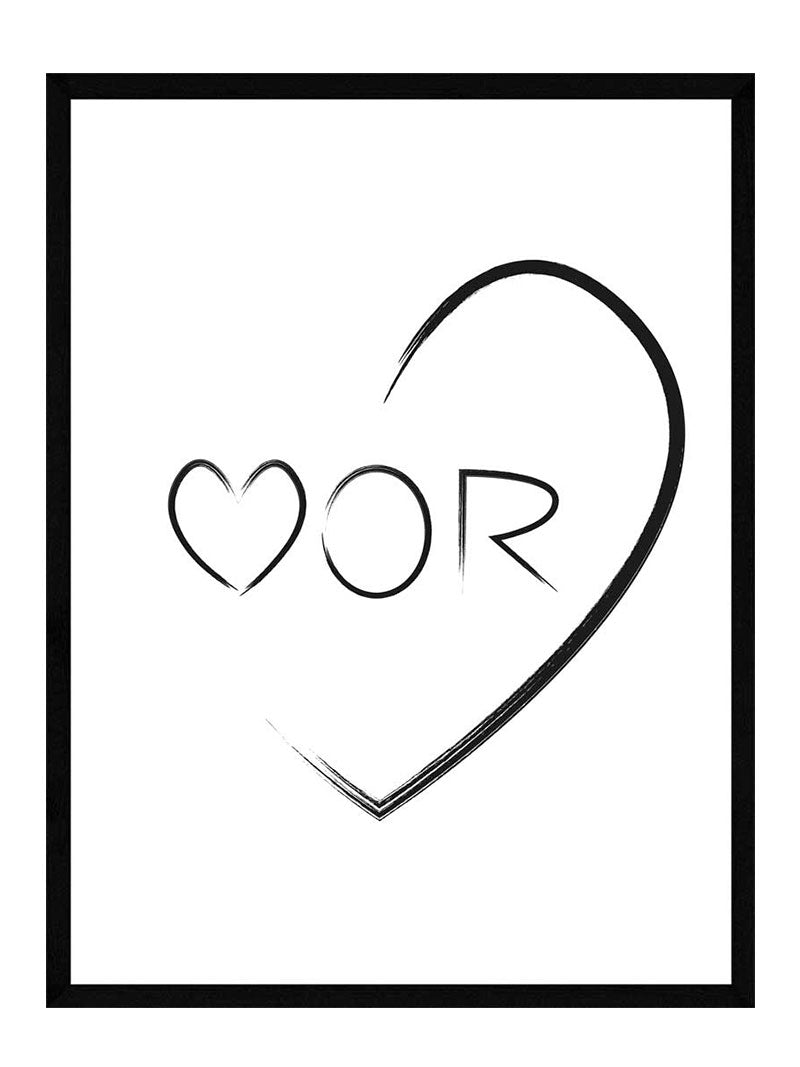 Hvid Mor Hjerte Plakat - Busk Plakater