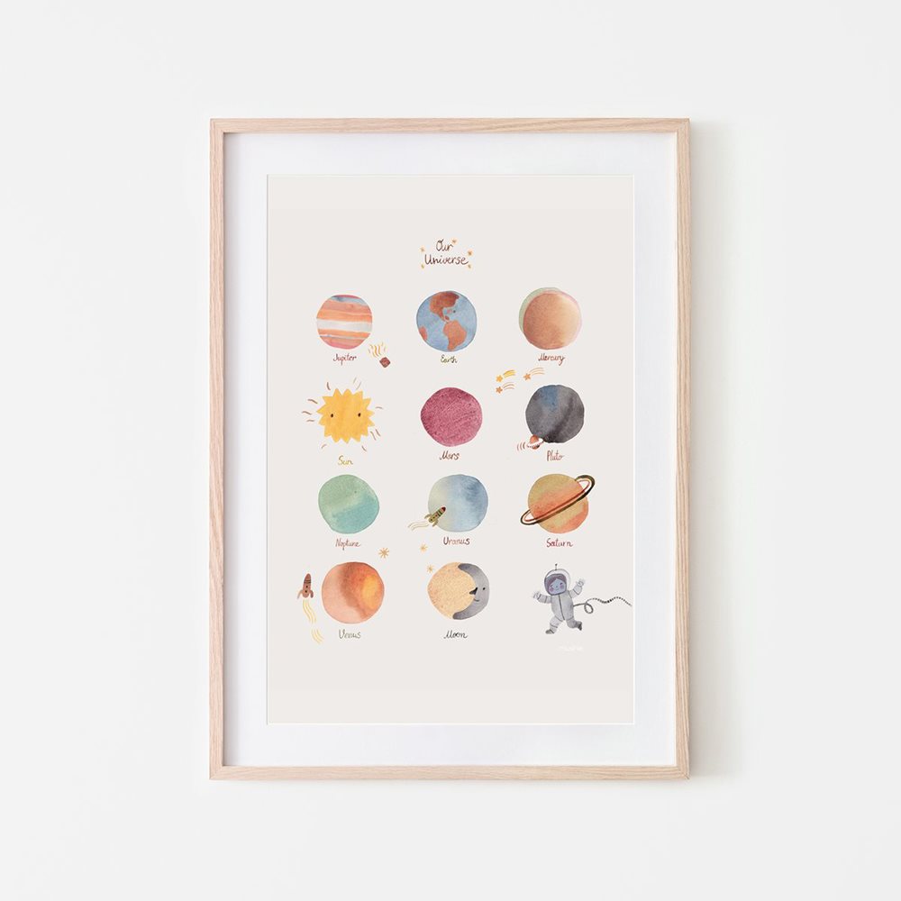 Mushie Space Plakat 50x70 - Mushie Plakater  - 8886001336655
