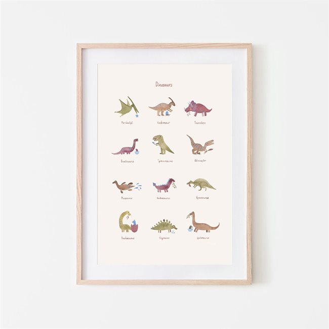 Mushie Dinosaur Plakat 50x70 - Mushie Plakater  - 8634005422415