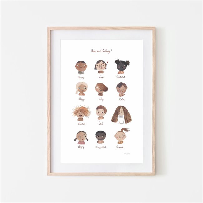 Mushie Følelser Plakat 50x70 - Mushie Plakater  - 8634009518415