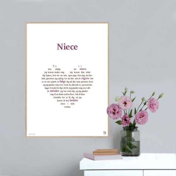 Plakat Som Hylder Din Niece Lodret - Songshape Plakater