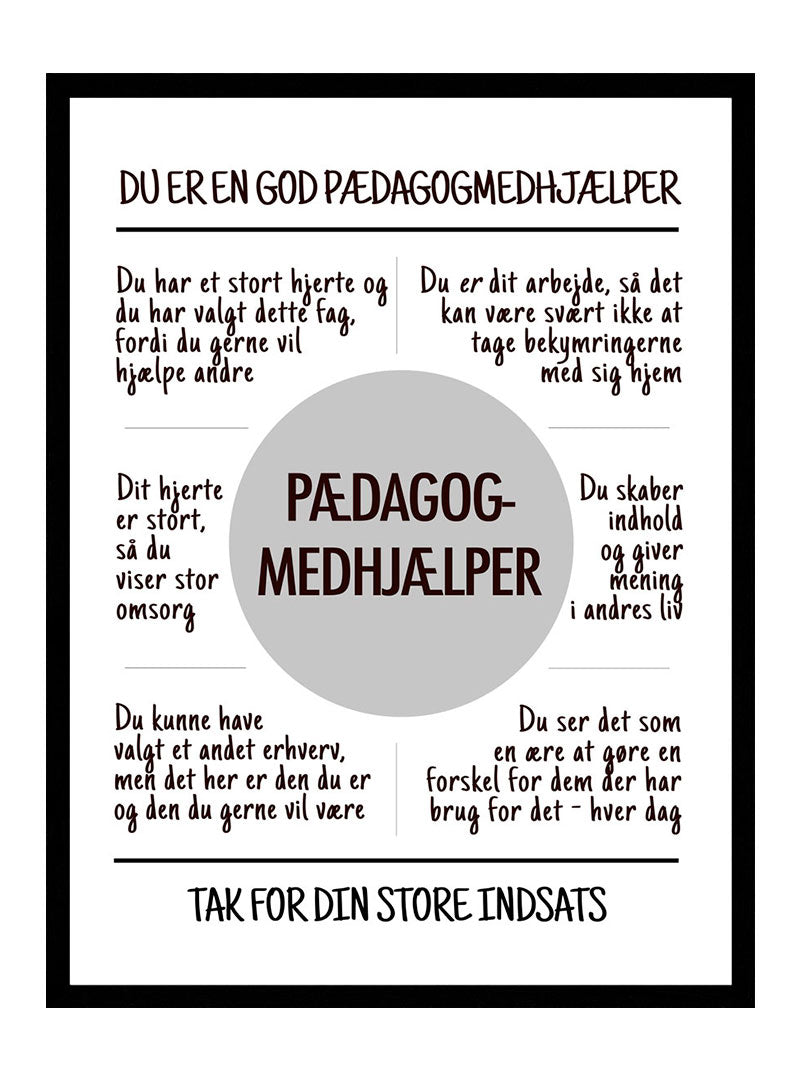 Pædagog Medhjælper Plakat - Postersbyus Plakater