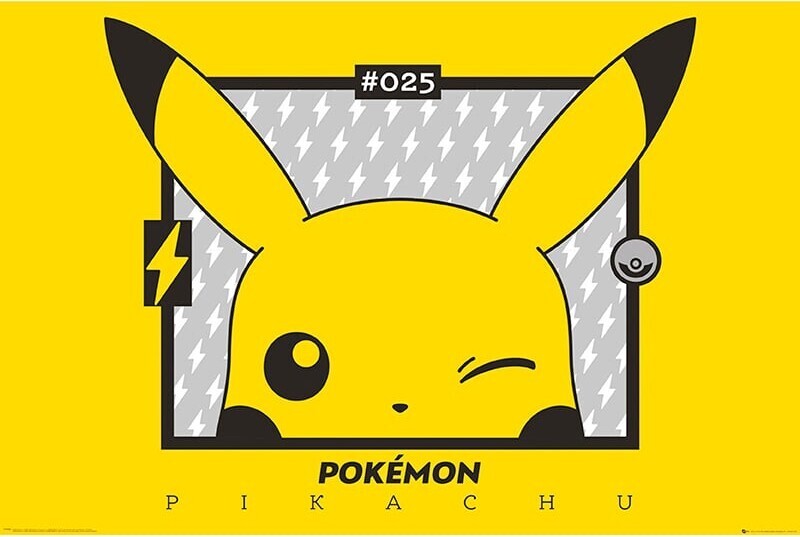 Gul Pikachu Wink Poster Yellow 5x61 - Abystyle Studio Plakater  - 5028486486618