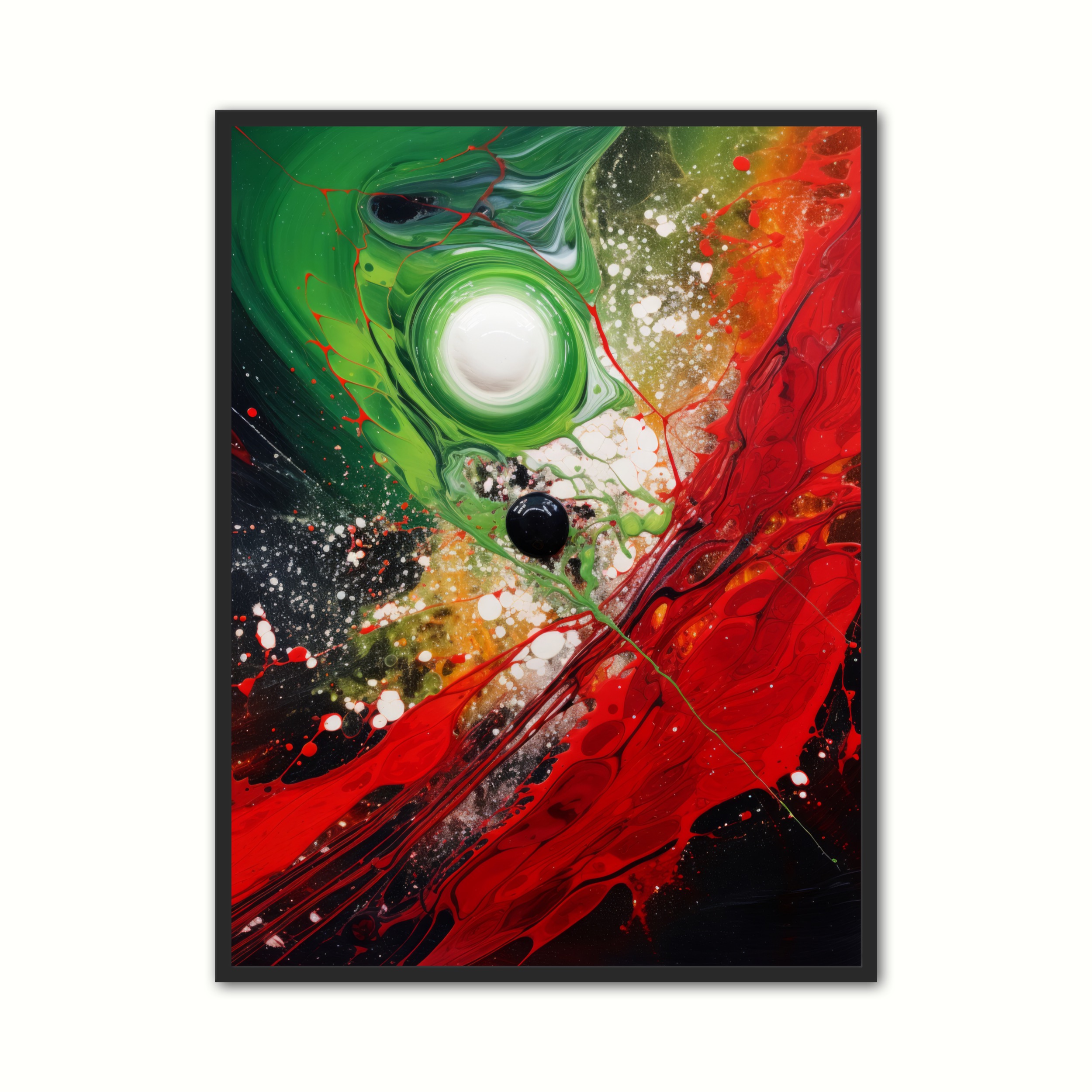 Plakat Med Fluid Scarlet Serenity Abstrakt Plakat - Ny Plakat Plakater