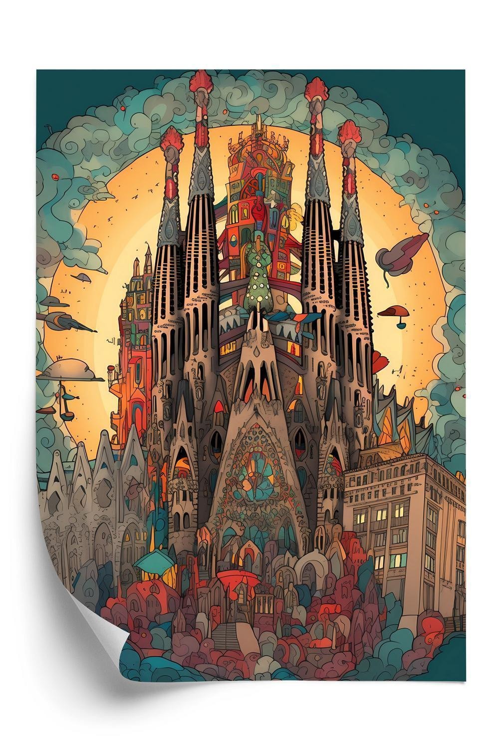 Plakat Abstrakt Koncept Sagrada Familia Kirken - Doboxa Plakater