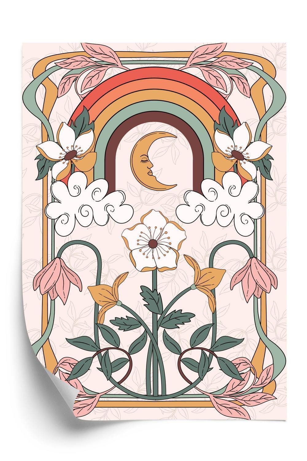 Plakat Abstrakt Moderne Grafik Med Ornament Planter - Doboxa Plakater