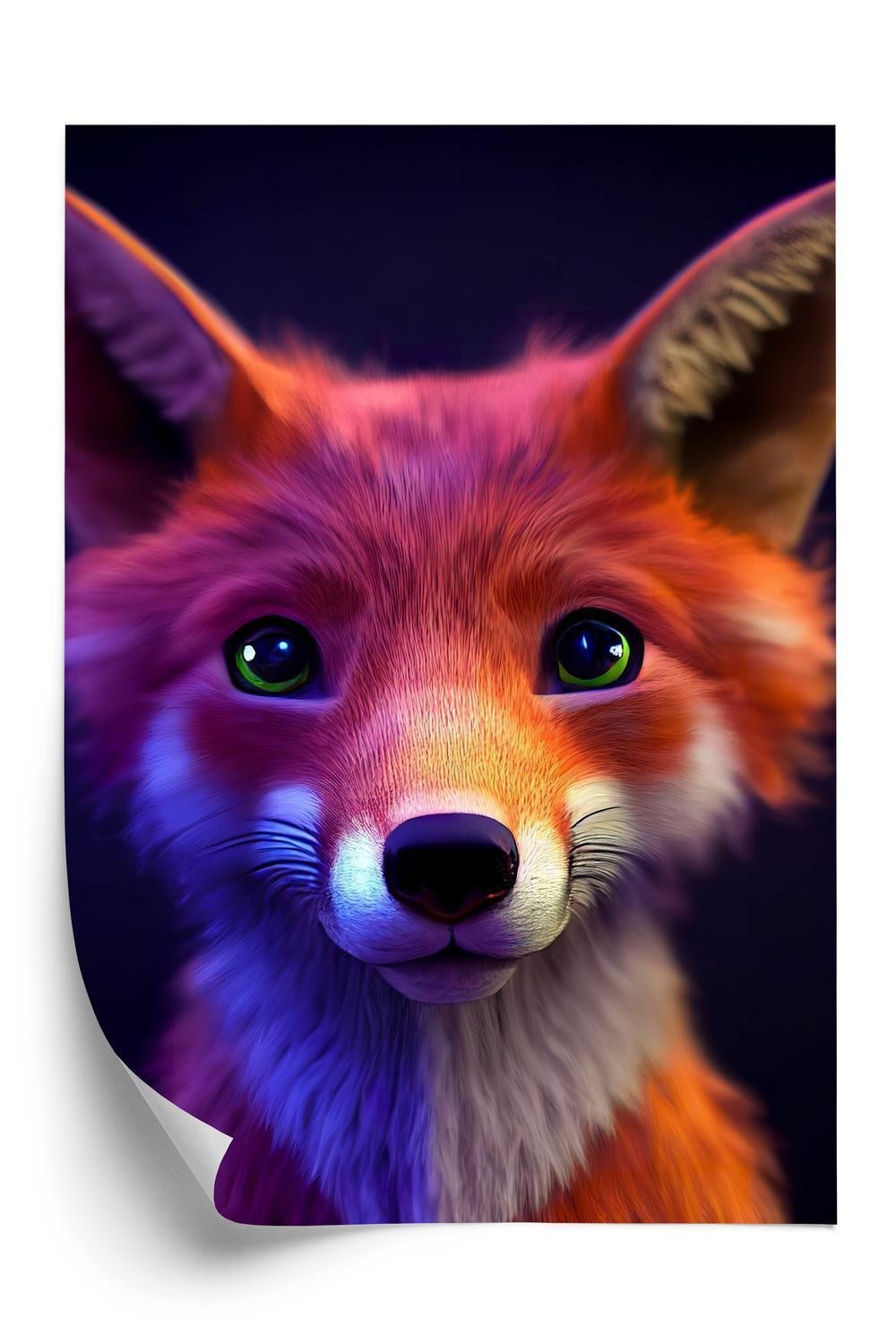 Plakat Animated Cute Fox Cartoon - Doboxa Plakater