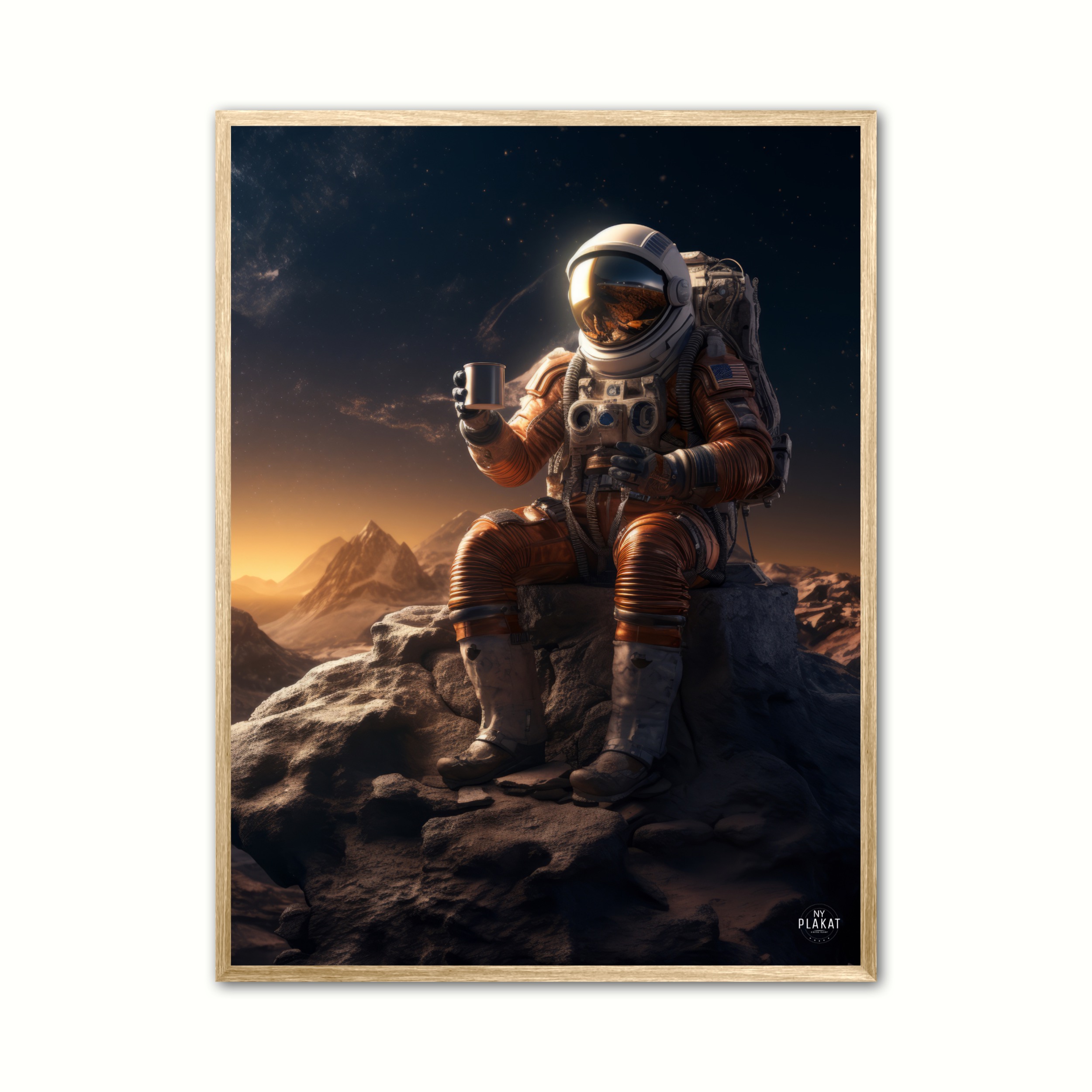 Astronaut Med Kaffe Plakat - Ny Plakat Plakater