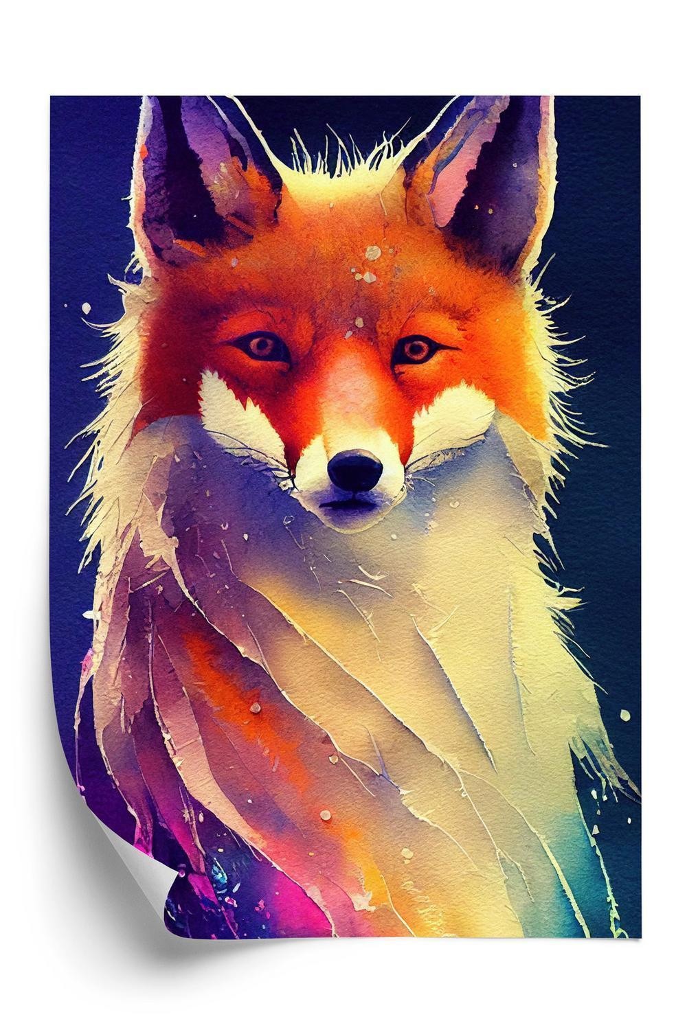 Plakat Beautiful Fine Art Portrait Red Fox Generated - Doboxa Plakater