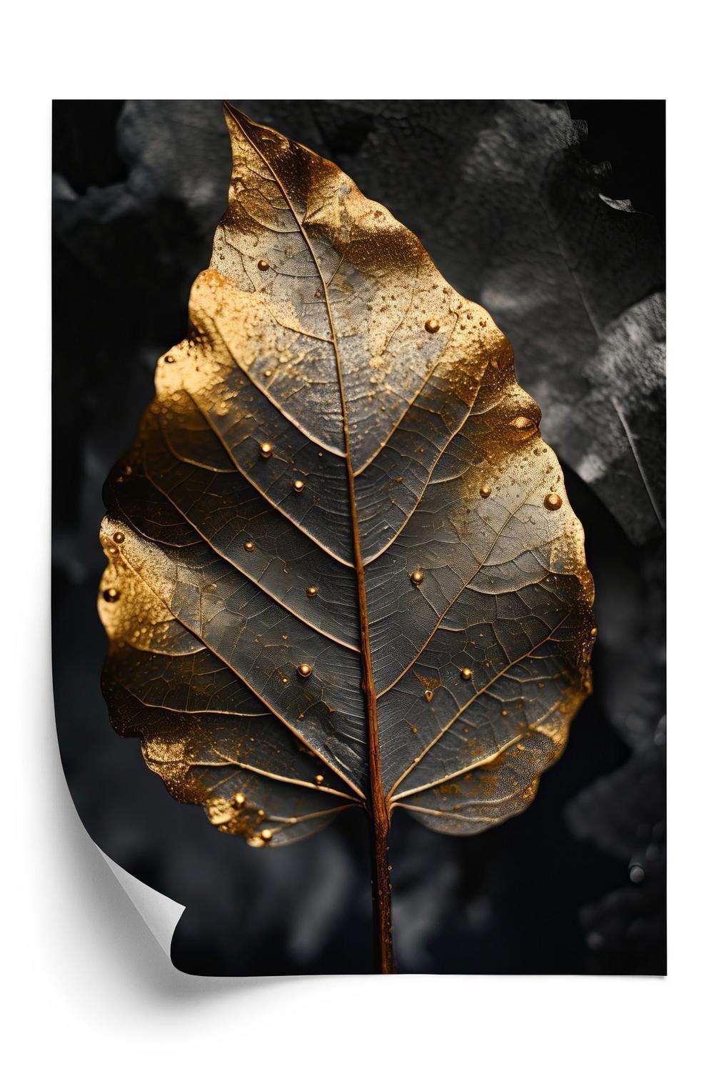 Plakat Bladguld Vintage Stil - Doboxa Plakater