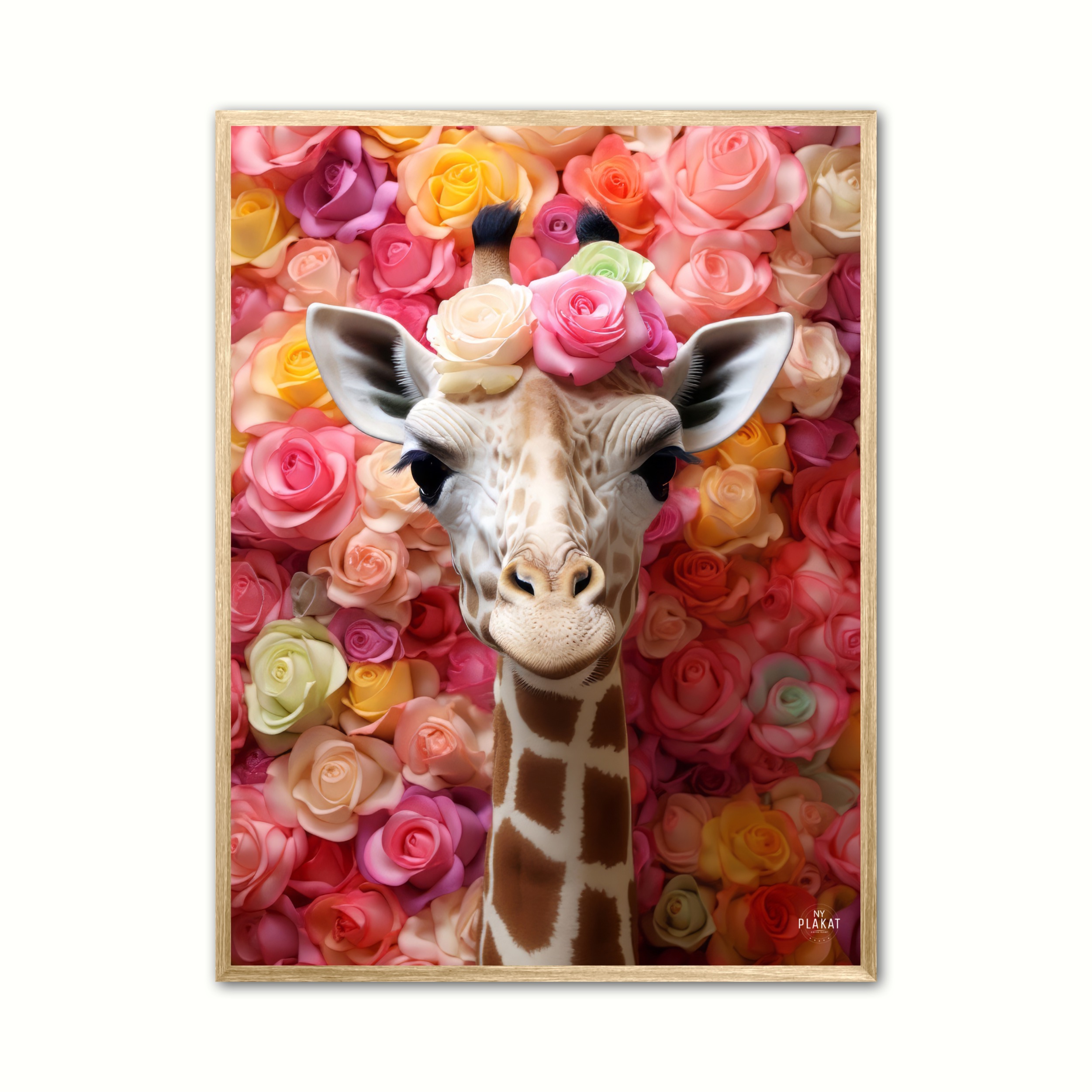 Plakat Med Blomsterfestival Med Giraf Giraf Plakat - Ny Plakat Plakater