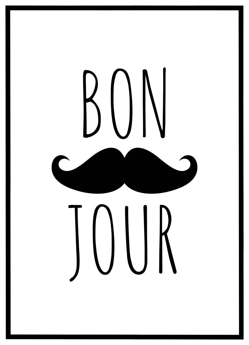 Plakat Bonjour Moustache - Plakater