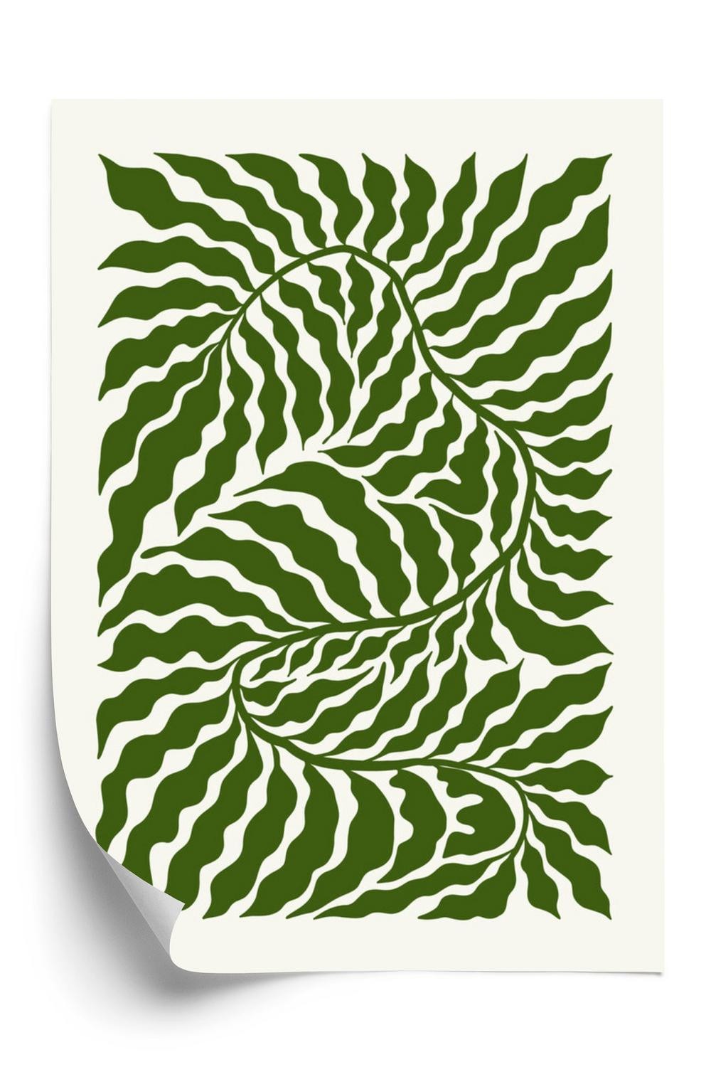 Plakat Botanisk Komposition Minimalistisk Abstraktion - Doboxa Plakater