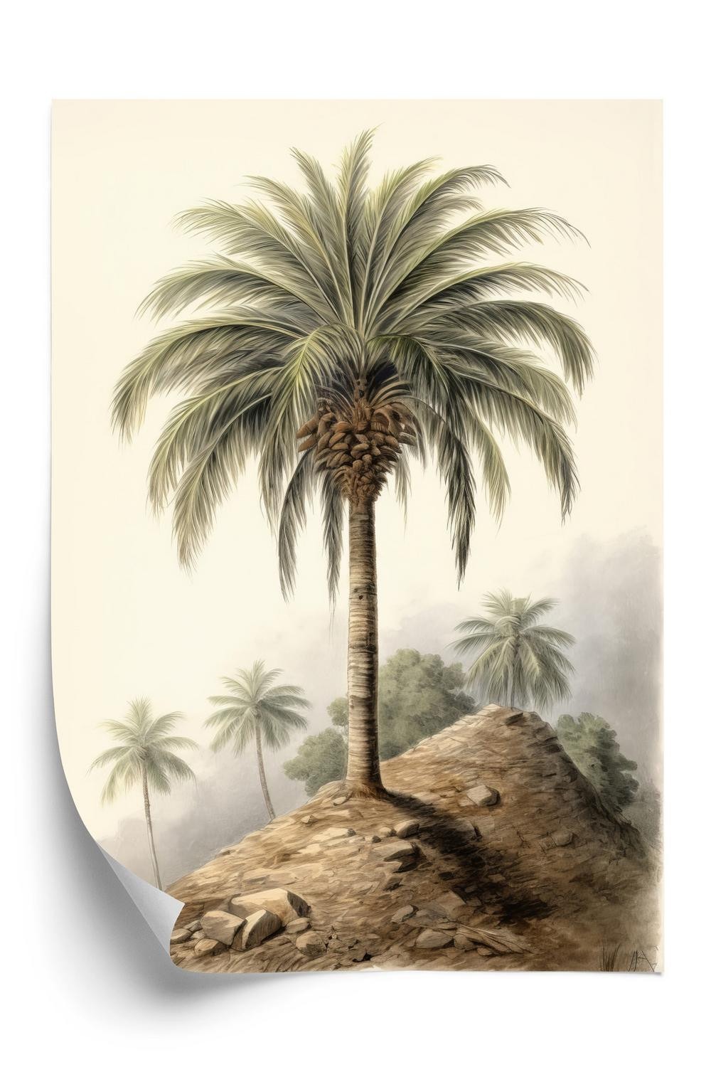 Plakat Botanisk Palme ørkenlandskab - Doboxa Plakater