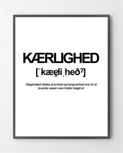 Plakat Butik Med Kærlighed 30x40 - Bylux Plakater