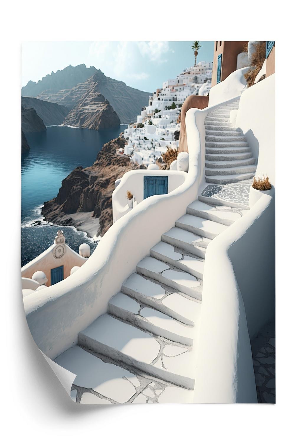 Plakat Dejlig Græsk Arkitektur Santorini - Doboxa Plakater
