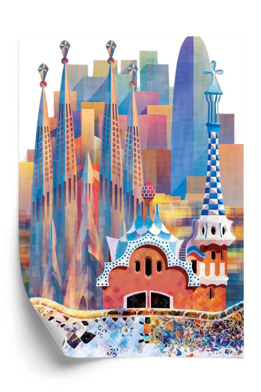 Plakat Den Berømte Arkitektur Barcelonas Abstraktion - Doboxa Plakater