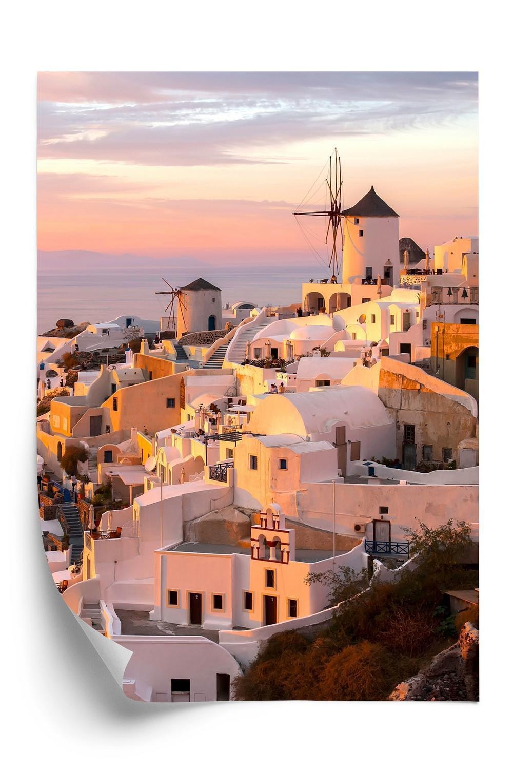 Plakat Den Maleriske Oia Ved Solnedgang - Doboxa Plakater
