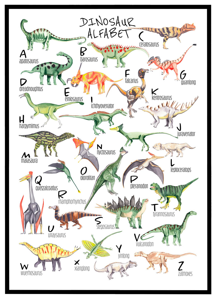 Plakat Dinosaur Alfabet - Plakater