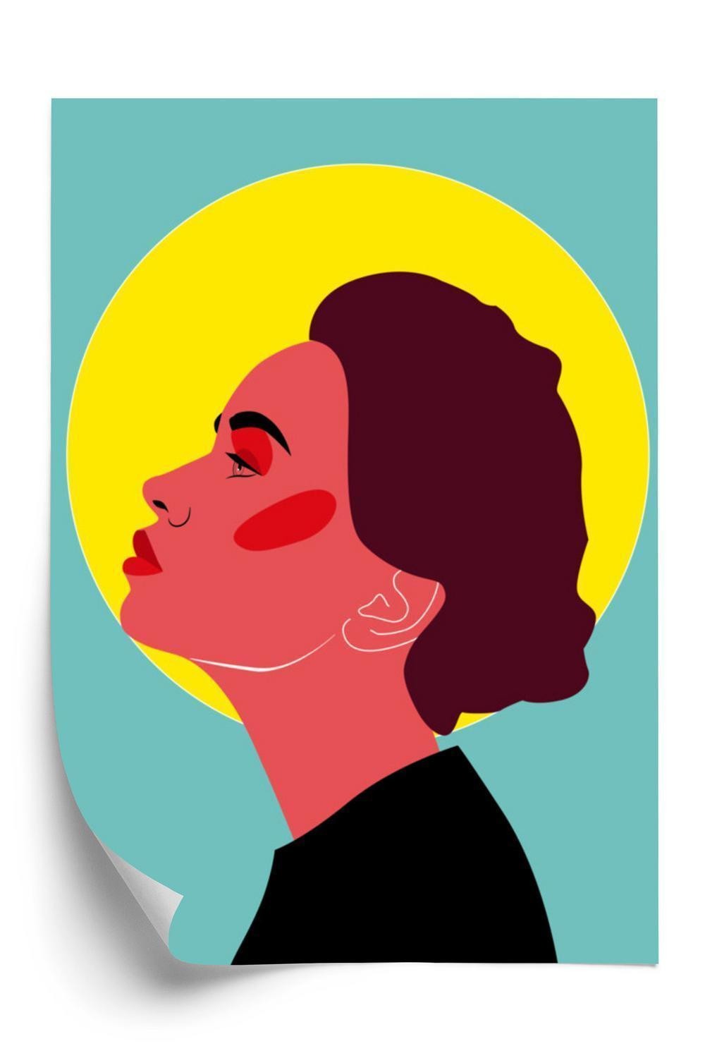 Plakat Eftertænksom Kvinde Pop Art Retrostil - Doboxa Plakater