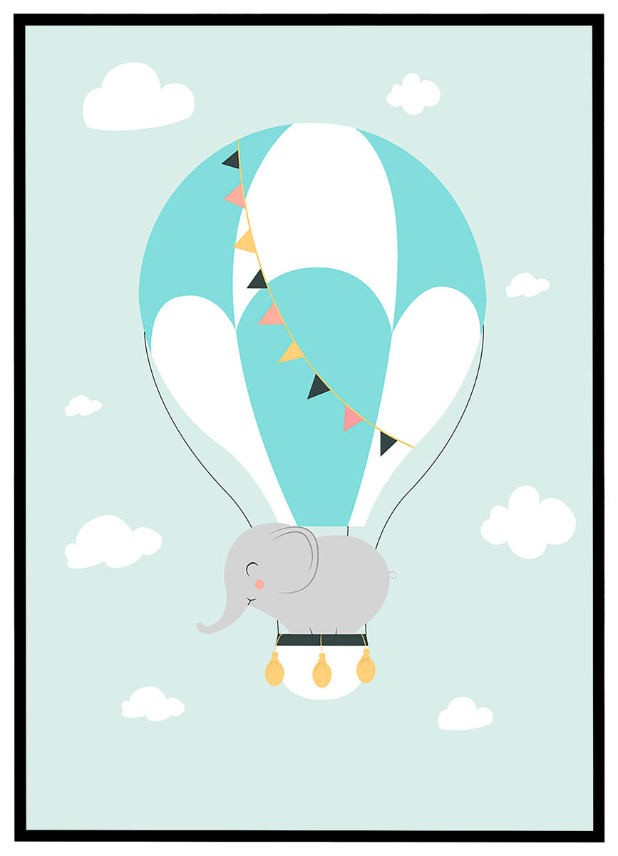 Plakat Elefant Luftballon - Plakater