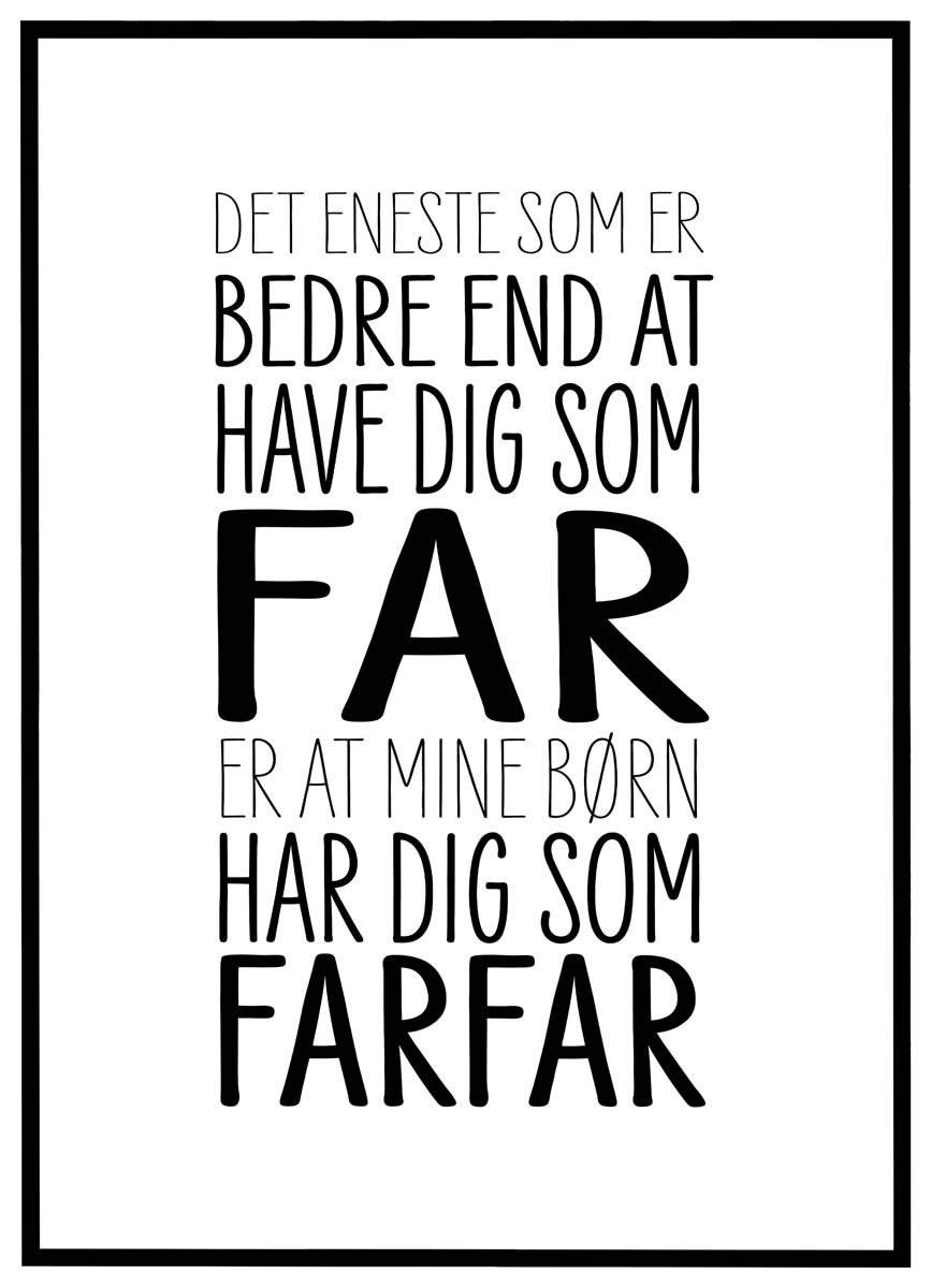Plakat Elsket Som Far Elsket Som Farfar - Plakater