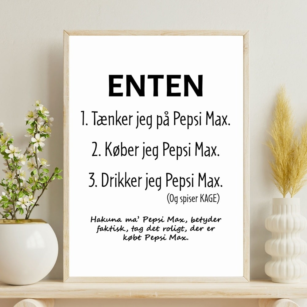 Plakat Tænker Køber Drikker Pepsi Max - Plakater
