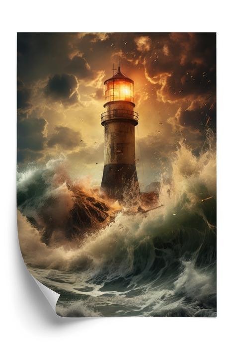 Plakat Fyrtårn Under Storm - Doboxa Plakater