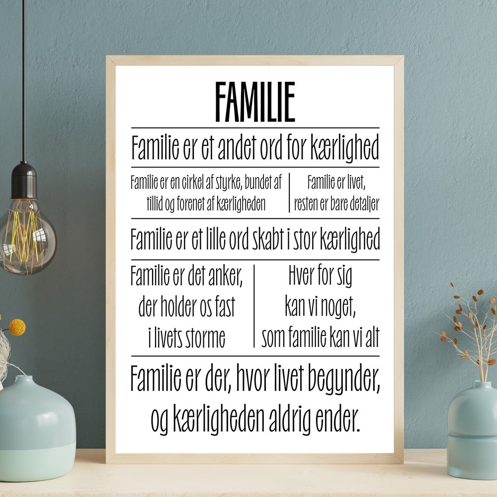 Plakat Familie - Plakater