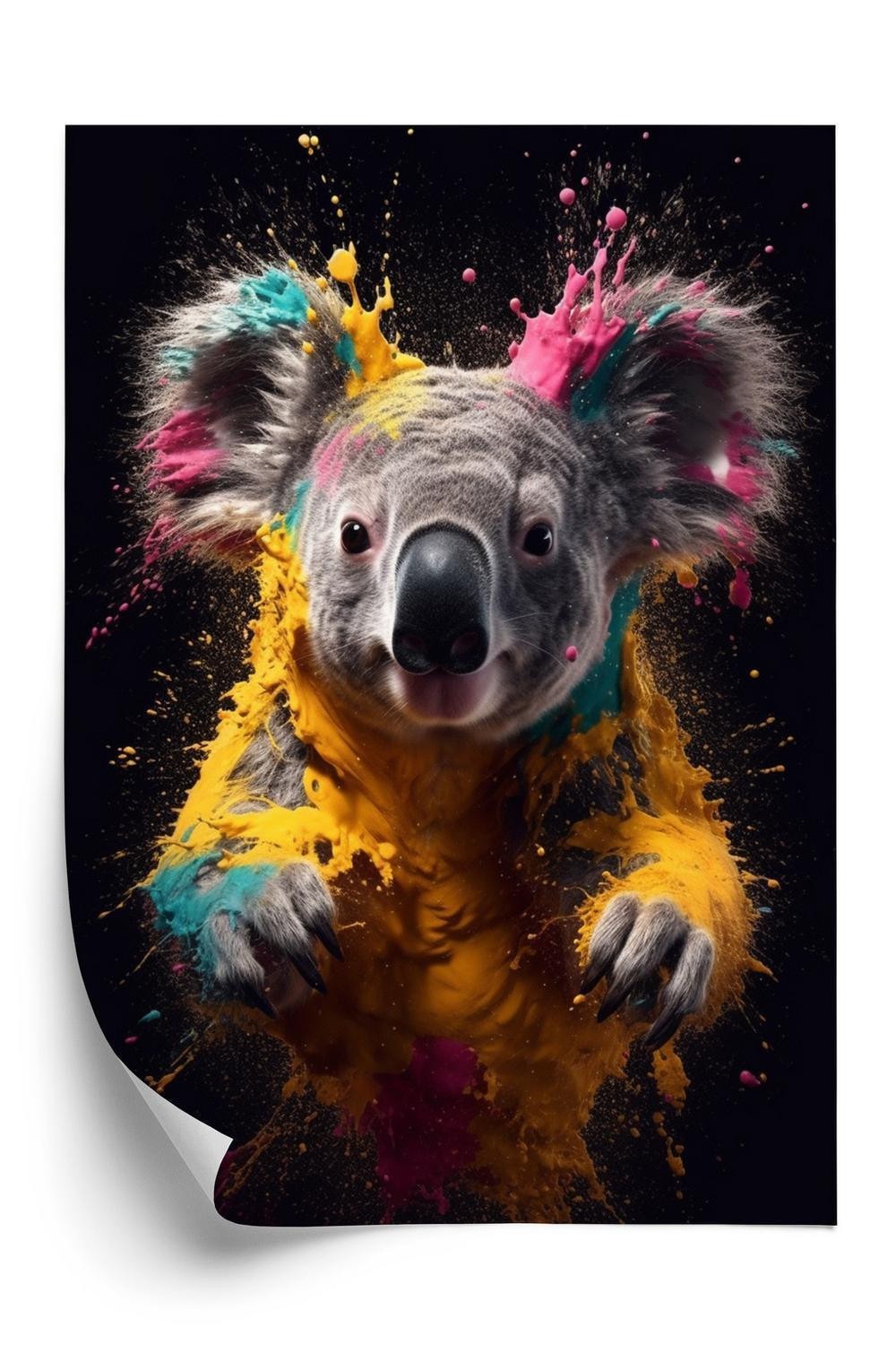 Plakat Flerfarvet Portræt Koala - Doboxa Plakater