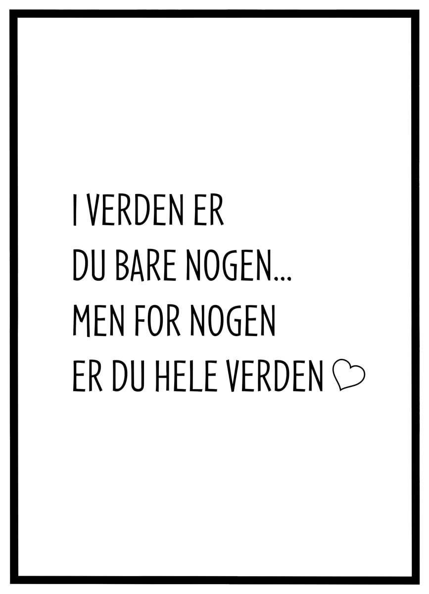 Plakat For Nogen Hele Verden - Plakater
