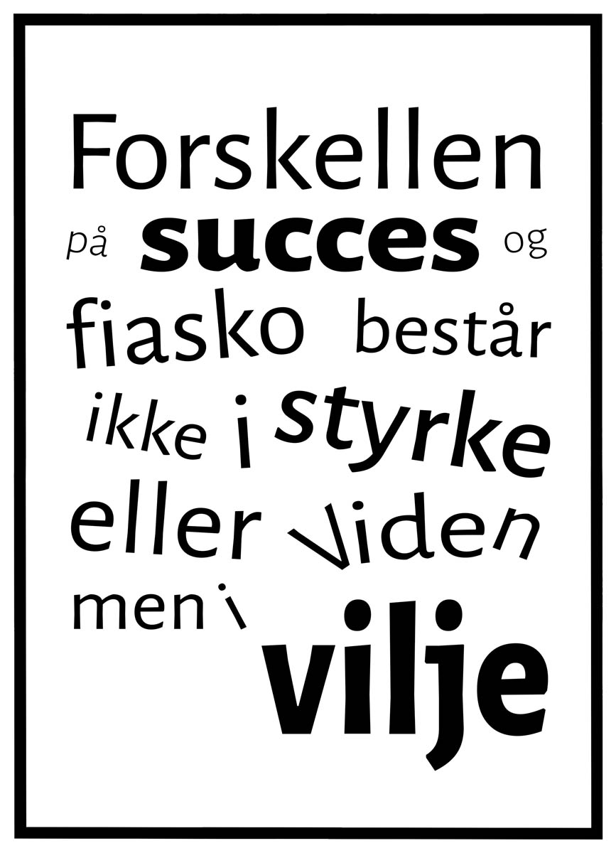 Plakat Forskellen Succes Fiasko - Plakater