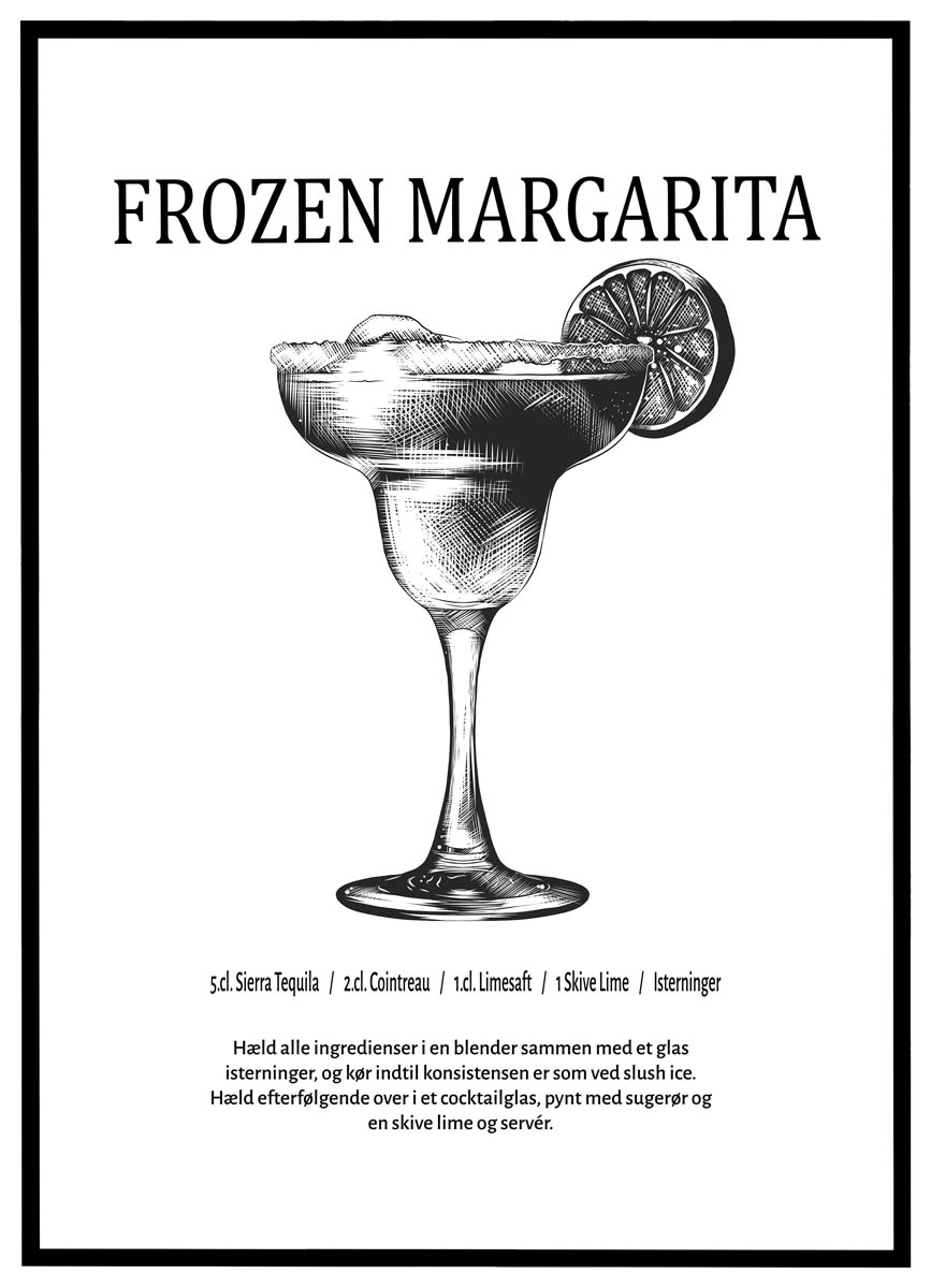 Plakat Frozen Margarita Opskrift - Plakater