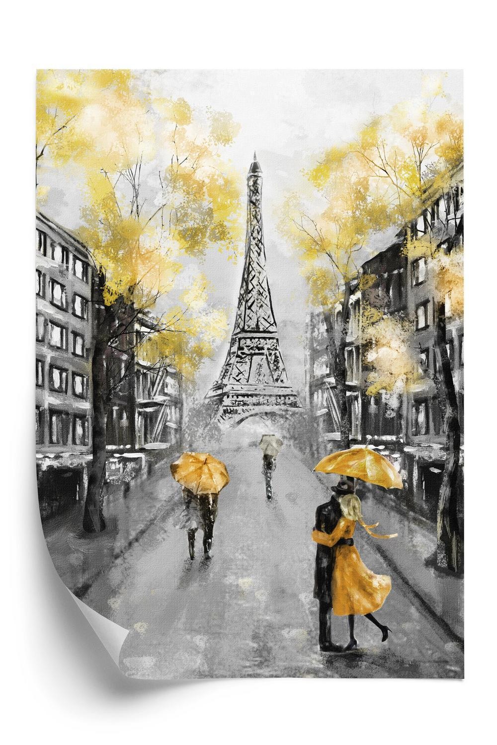 Plakat Gaderne Paris Eiffeltårnet Oliemaleri - Doboxa Plakater