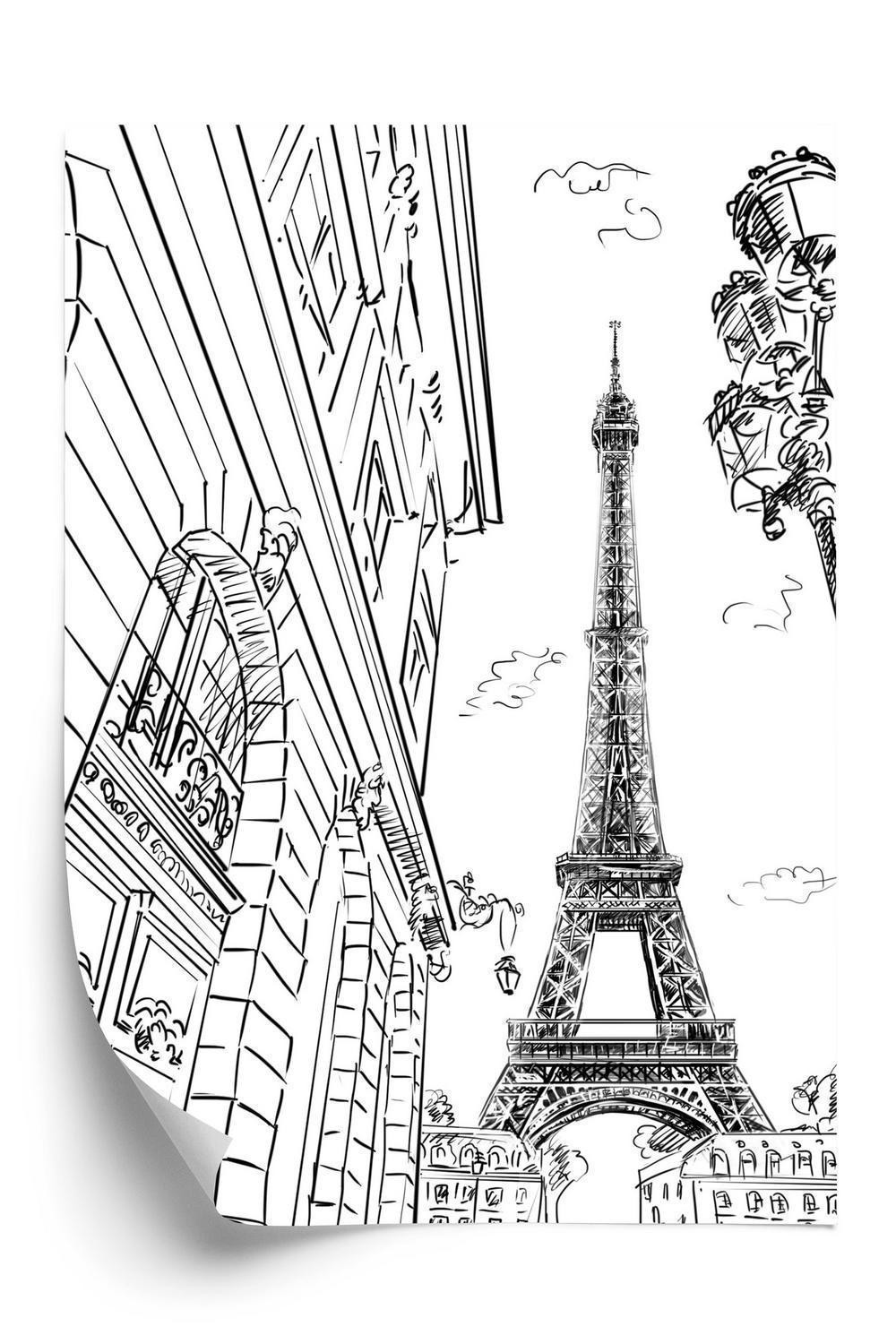 Plakat Gaderne Paris Skitse - Doboxa Plakater