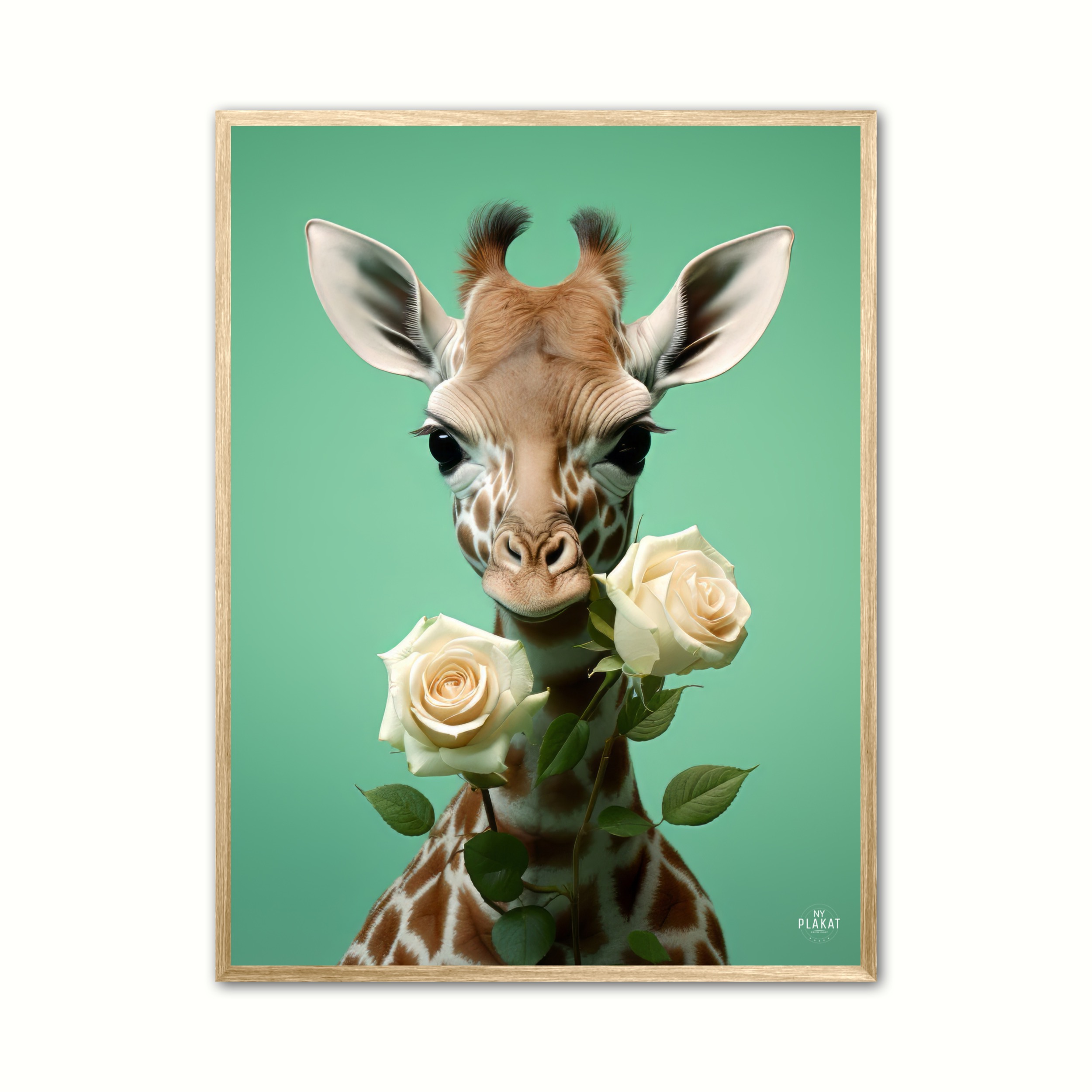 Plakat Med Giraffens Blomsterdans Giraf Plakat - Ny Plakat Plakater