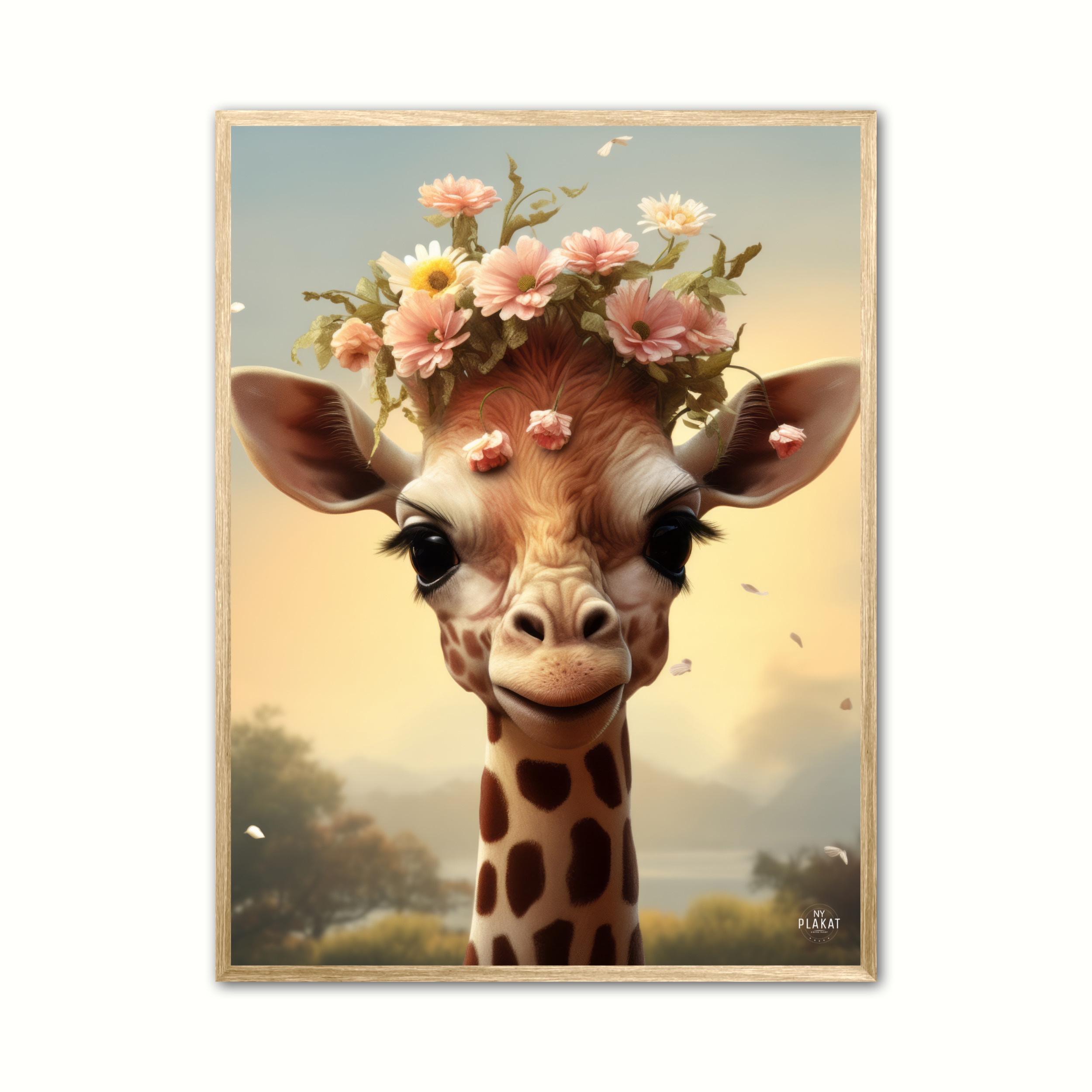 Plakat Med Giraffens Blomsterdrm Giraf Plakat - Ny Plakat Plakater