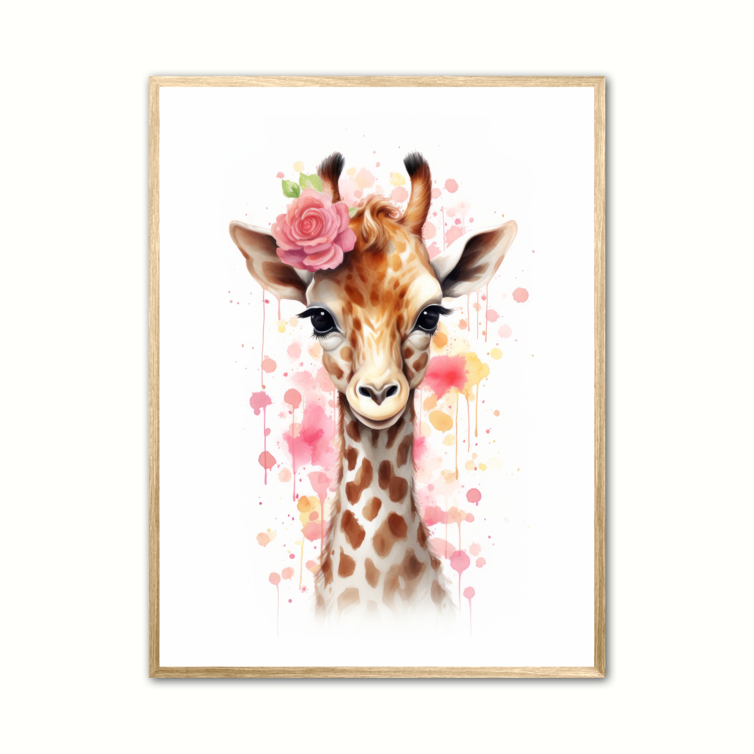Plakat Med Giraffens Blomsterdrmme Giraf Plakat - Ny Plakat Plakater