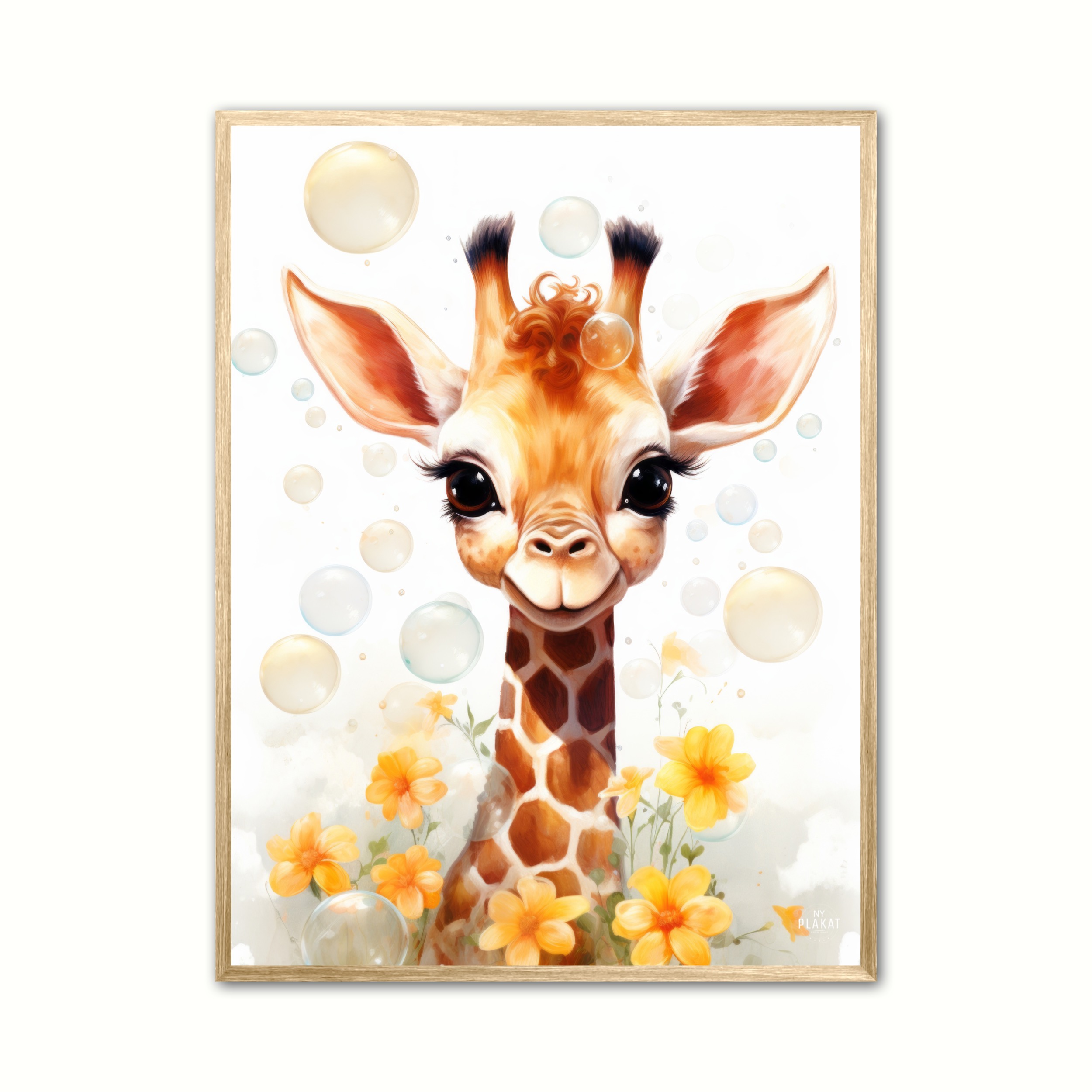 Plakat Med Giraffens Bobleleg Giraf Plakat - Ny Plakat Plakater